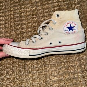 Converse Women’s Chuck Taylor High-Top Sneakers - White and Red